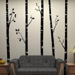 5 Large Birch Trees With Branches Wall Stickers for Kids Room Removable Vinyl Wall Art Baby Nursery Wall Decals Quotes J641B
