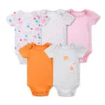 5 Pieces/lot Baby Girl Clothes Baby Bodysuit Infant Jumpsuit Overall Short Sleeve Body Suit Baby Clothing Set Summer Cotton