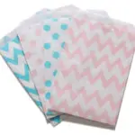 500pcs Party Favor Bag Boy Light Blue and Girl Light Pink Polka Dot Chevron Paper Favor Bags Gender Reveal Baby Shower Favor