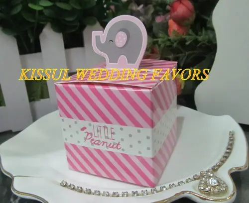 50Pcs/lot Newest Baby gift box of Little Peanut Elephant Baby Favor Box for Wedding and Party favor box and Baby shower favors - Image 2