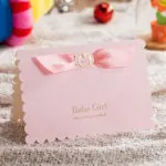 50X Blue/Pink Laser Cut Baby Shower Invitations Card 3d Print Luxury Kids Birthday Invitation Cards for Girls Boy Party Supplies - Image 3