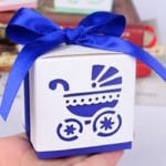 50pcs Baby Carriage Candy Box Wedding Laser Cut Candy Box with ribbon Baby Shower Favors Sugar Box Baptism Party Gifts