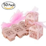 50pcs Hollow Bird Style Love Heart Party Wedding Hollow Carriage Baby Shower Favors Gifts Candy Boxes - Image 6