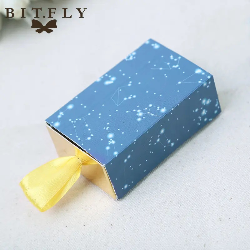 50pcs Kraft DIY Drawer shape paper candy box Starry Sky chocolate Gifts Bag Wedding party birthday decoration baby shower Favors - Image 2