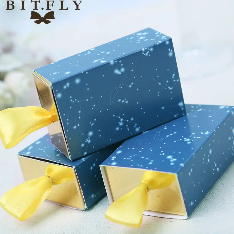 50pcs Kraft DIY Drawer shape paper candy box Starry Sky chocolate Gifts Bag Wedding party birthday decoration baby shower Favors - Image 4