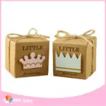 50pcs Little Princess/Prince Kraft Paper Candy Box For Guests Favor Box Birthday Kids Party Supplies Baby Shower Decorations