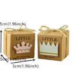 50pcs Little Princess/Prince Kraft Paper Candy Box For Guests Favor Box Birthday Kids Party Supplies Baby Shower Decorations - Image 3