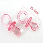 50pcs Small Diamond Cut Pacifiers Bead Baby Shower Favors Blue Pink For Party Table Game Decorations 11 x 23mm - Image 2