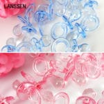 50pcs Small Diamond Cut Pacifiers Bead Baby Shower Favors Blue Pink For Party Table Game Decorations 11 x 23mm