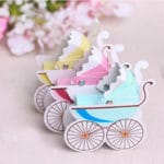 50pcs/lot Laser Cut Wedding Candy Box Stroller Shape Party Wedding Baby Shower Favor Paper Gift Boxes Event & Party Supplies