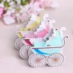 50pcs/lot Laser Cut Wedding Candy Box Stroller Shape Party Wedding Baby Shower Favor Paper Gift Boxes Event & Party Supplies