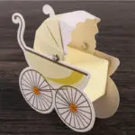 50pcs/lot Laser Cut Wedding Candy Box Stroller Shape Party Wedding Baby Shower Favor Paper Gift Boxes Event & Party Supplies - Image 3