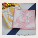 50sets Latest good quality various colors laser cut baby shower invitation card
