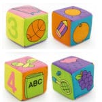 6PCS/Set Kids Early Learning Toy Digital/Fruit/Sport pattern Activity Cloth Book Newborn Soft Rattles Cube Baby Toys 0-12 Months - Image 4