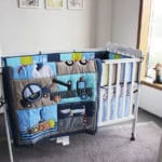 Locomotive Puppy 7 piece Embroidered Baby Crib Bedding Nursery Crib Set