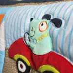 Locomotive Puppy 7 piece Embroidered Baby Crib Bedding Nursery Crib Set - Image 4