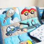 Locomotive Puppy 7 piece Embroidered Baby Crib Bedding Nursery Crib Set - Image 5