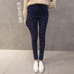 8729# Printed Cotton Maternity Pants With Drawstring Waist Autumn Winter Pencil Trousers Clothes for Pregnant Women Pregnancy