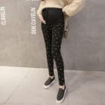 8729# Printed Cotton Maternity Pants With Drawstring Waist Autumn Winter Pencil Trousers Clothes for Pregnant Women Pregnancy - Image 3