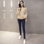 8729# Printed Cotton Maternity Pants With Drawstring Waist Autumn Winter Pencil Trousers Clothes for Pregnant Women Pregnancy - Image 4