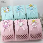 AVEBIEN Cute Baby Shower Candy box Party Supplies Favor Boxes Boy & Girl Paper Baptism Kid Favors Gift Bags Choocolate Container