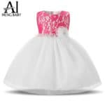 Ai Meng Baby Flower Girl Dress For Wedding Party Toddler Baby Girl 1 Year Birthday Dress Brand Design Kids Dresses For Girls