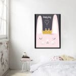 Artdom No Frame Kawaii Animal Bear Rabbit Poster Print Nordic Nursery Wall Art Picture Kids Baby Room Decor Canvas Painting - Image 4