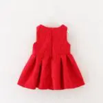 Autumn Baby Girls Red Lace Sleeveless Pearls Necklace Kids Dress Infant Party Tutu Sundress vestidos roupas de bebe - Image 2