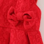 Autumn Baby Girls Red Lace Sleeveless Pearls Necklace Kids Dress Infant Party Tutu Sundress vestidos roupas de bebe - Image 3