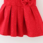 Autumn Baby Girls Red Lace Sleeveless Pearls Necklace Kids Dress Infant Party Tutu Sundress vestidos roupas de bebe - Image 4