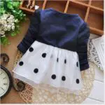 Autumn Baby Kids Polka Dot Patchwork Mesh Long Sleeve O Neck Princess Party Bow Girls Infant Dress vestidos roupas de bebe - Image 3