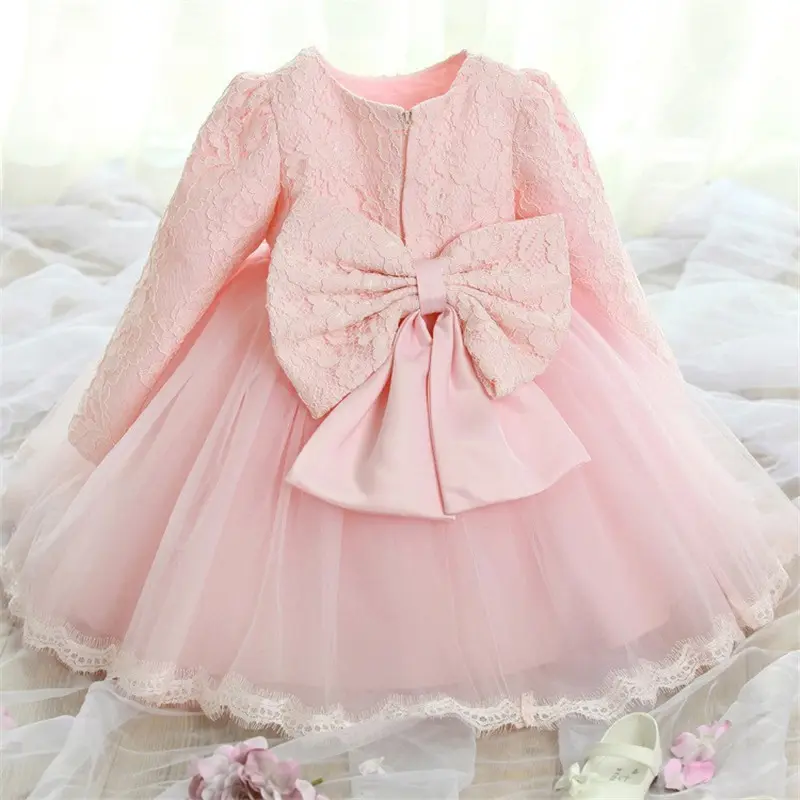 Autumn winter baby girls newborn dress for christening 1 year infant toddler baby birthday dress long sleeve christmas dress - Image 2