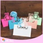 BHL 40pcs Bear Laser Cut Baby Shower Birthday Party Table Name Place Cards Wedding Invitations Table Name Card Party Decoration
