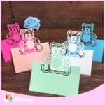 BHL 40pcs Bear Laser Cut Baby Shower Birthday Party Table Name Place Cards Wedding Invitations Table Name Card Party Decoration - Image 3