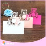 BHL 40pcs Bear Laser Cut Baby Shower Birthday Party Table Name Place Cards Wedding Invitations Table Name Card Party Decoration - Image 6