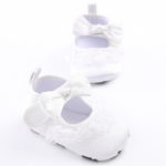 Baby Baptism Shoes New Fashion Sweet Lace Bow Newborn Baby Girl First Walker Pure White Soft Sole Crib Princess Ballet Prewalker - Image 2