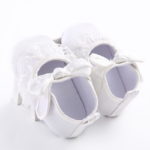 Baby Baptism Shoes New Fashion Sweet Lace Bow Newborn Baby Girl First Walker Pure White Soft Sole Crib Princess Ballet Prewalker - Image 3