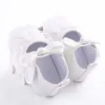 Baby Baptism Shoes New Fashion Sweet Lace Bow Newborn Baby Girl First Walker Pure White Soft Sole Crib Princess Ballet Prewalker - Image 3