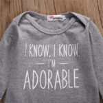 Baby Bodysuit Clothing Infant Baby Girl Boy Letters Gray Long Sleeve Bodysuit Jumpsuit Long Sleeve Outfit Clothes Baby Bodysuit - Image 4