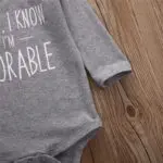 Baby Bodysuit Clothing Infant Baby Girl Boy Letters Gray Long Sleeve Bodysuit Jumpsuit Long Sleeve Outfit Clothes Baby Bodysuit - Image 5