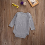 Baby Bodysuit Clothing Infant Baby Girl Boy Letters Gray Long Sleeve Bodysuit Jumpsuit Long Sleeve Outfit Clothes Baby Bodysuit - Image 6