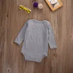 Baby Bodysuit Clothing Infant Baby Girl Boy Letters Gray Long Sleeve Bodysuit Jumpsuit Long Sleeve Outfit Clothes Baby Bodysuit - Image 6