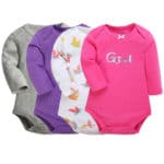 Baby Bodysuits For Baby Girls Baby Boys Cotton Clothes 4PC Long Sleeves Warm Clothing Autumn clothes new born 6-24M Babies Ropa