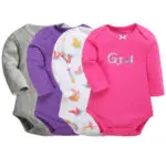 Baby Bodysuits For Baby Girls Baby Boys Cotton Clothes 4PC Long Sleeves Warm Clothing Autumn clothes new born 6-24M Babies Ropa