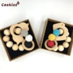 Baby Bracelet Wooden Animal Teether Eco-friendly Baby Teething Toys Infant Chew Bangle Shaped Rattle Baby Teether Gift - Image 3