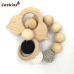Baby Bracelet Wooden Animal Teether Eco-friendly Baby Teething Toys Infant Chew Bangle Shaped Rattle Baby Teether Gift - Image 4