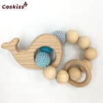 Baby Bracelet Wooden Animal Teether Eco-friendly Baby Teething Toys Infant Chew Bangle Shaped Rattle Baby Teether Gift - Image 5