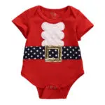 Baby Christmas Rompers 2017 New Year Boys Girls Summer Red Short Sleeve One-piece Romper Jumpsuit Xmas Outfits Clothes