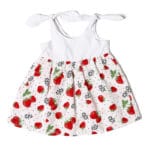 Baby Dresses Girl Strawberry Girls Dresses Summer 2016 Cotton White Strape Baby Dresses Girl - Image 2
