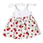 Baby Dresses Girl Strawberry Girls Dresses Summer 2016 Cotton White Strape Baby Dresses Girl - Image 2